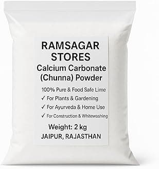 RAMSAGAR Chuna Powder for Plants | Natural Lime Powder (Calcium Carbonate) | Organic Soil Conditioner & Fertilizer for Garden, Terrace & Outdoor Plants | Growth Booster | 900g Pack of 2