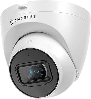UltraHD 4K (8MP) Outdoor Security IP Turret PoE Camera, 3840x2160, 98ft NightVision, 2.8mm Lens, IP67 Weatherproof, MicroSD Recording (256GB), White
