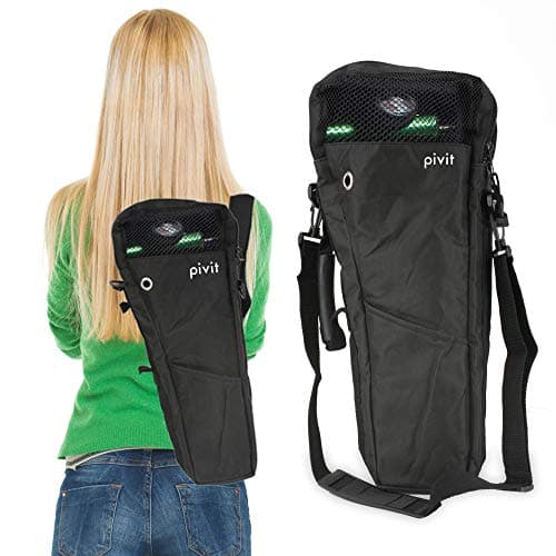 Pivit Oxygen Cylinder Shoulder Bag with Flex Shoulder Strap for D Tanks, Black | Adjustable Padded Comfort Flex Shoulder Strap | Mesh Window Panel For Easy Viewing | Non-Flammable Durable Nylon Fabric