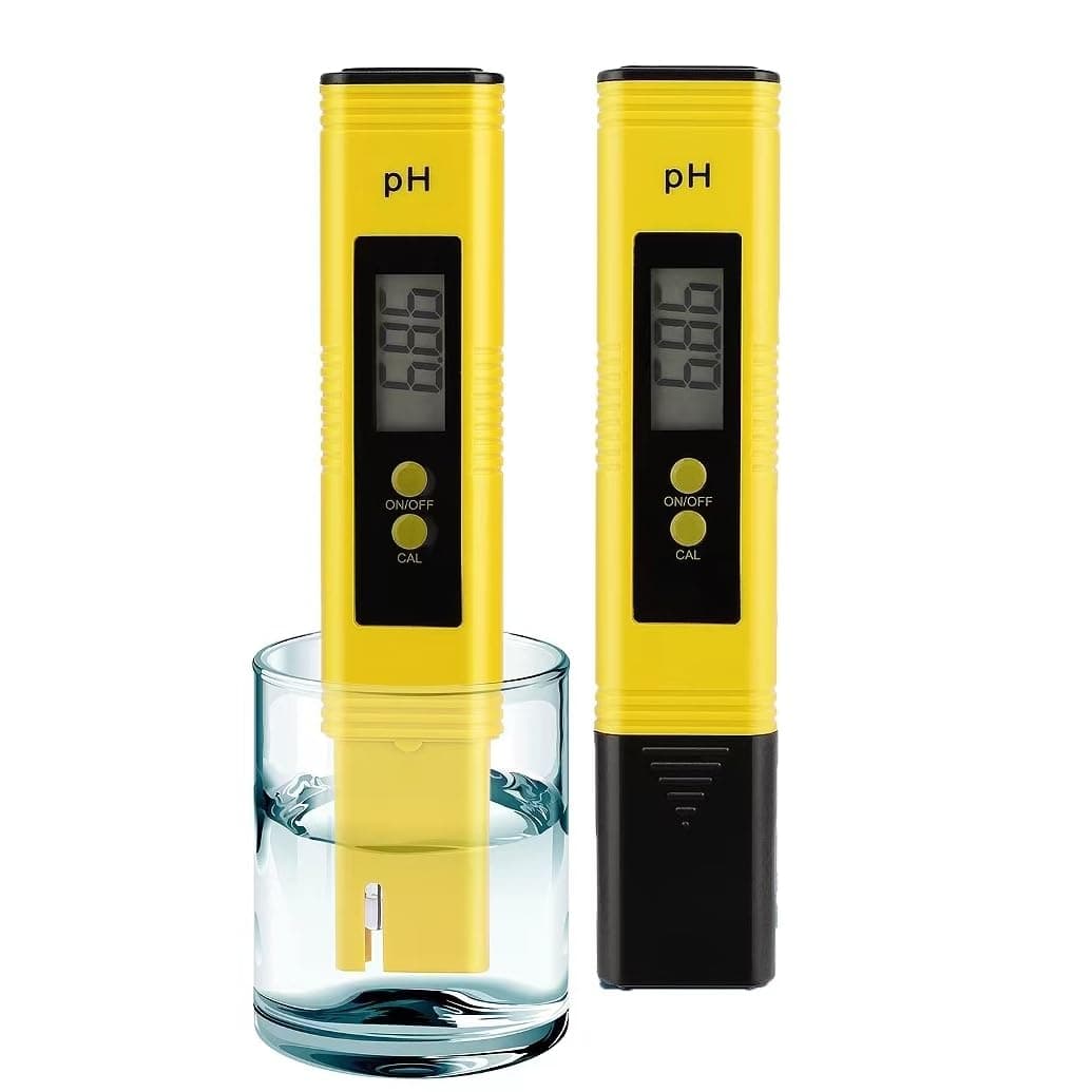 PH Meter for Water Hydroponics Digital PH Tester Pen 0.01 High Accuracy Pocket Size with 0-14 PH Measurement Range for Household Drinking, Pool and Aquarium (2, Yellow, Normal)