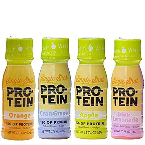 High Protein Single Shot- Variety Pack (Apple, Cran-Grape, Orange, Pink Lemonade) (4-Pack Bottles)