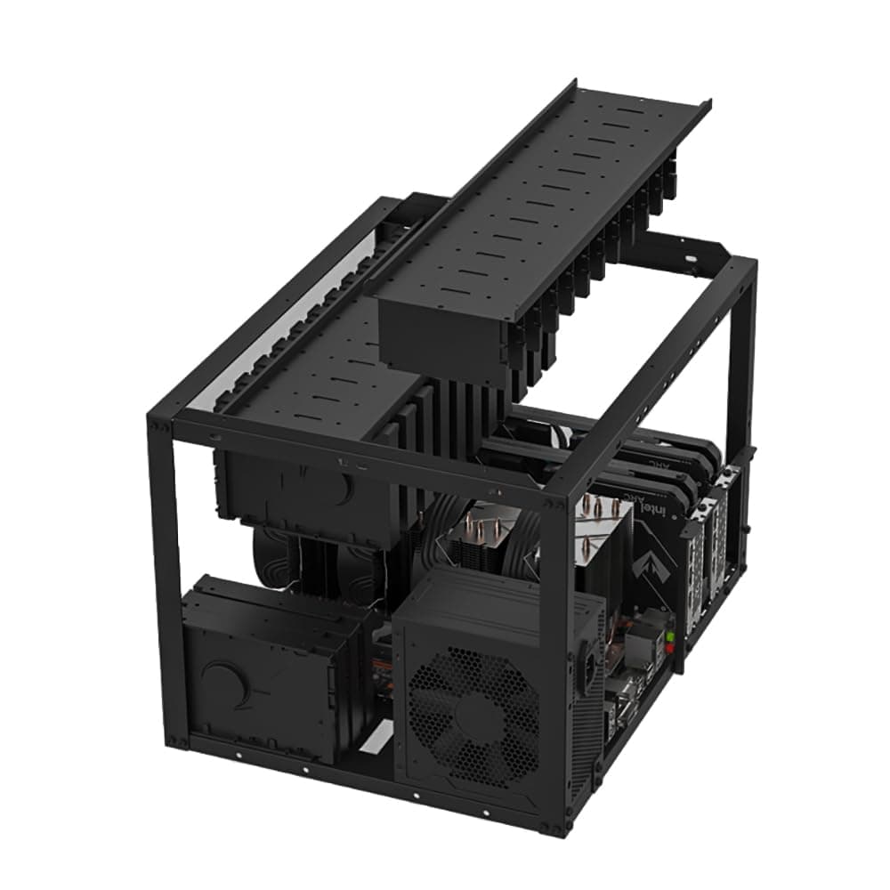 24+4 HDD Open Air PC Case DIY Test Bench Frame with 3.5 Inch Hard Drive Holders for Crypto Mining, Chia Farming XCH FIL BHD, NAS Storage Case