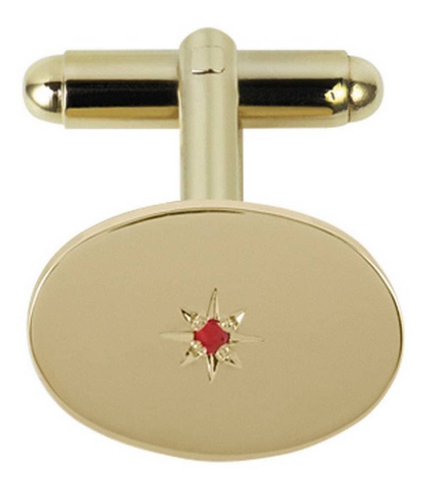 Orton West Mens Ruby Set Cufflinks - Gold