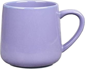 Bosmarlin Large Glossy Ceramic Coffee Mug, Tea Cup for Office and Home, 18 oz, Suitable for Dishwasher and Microwave, 1 Pack (Purple)