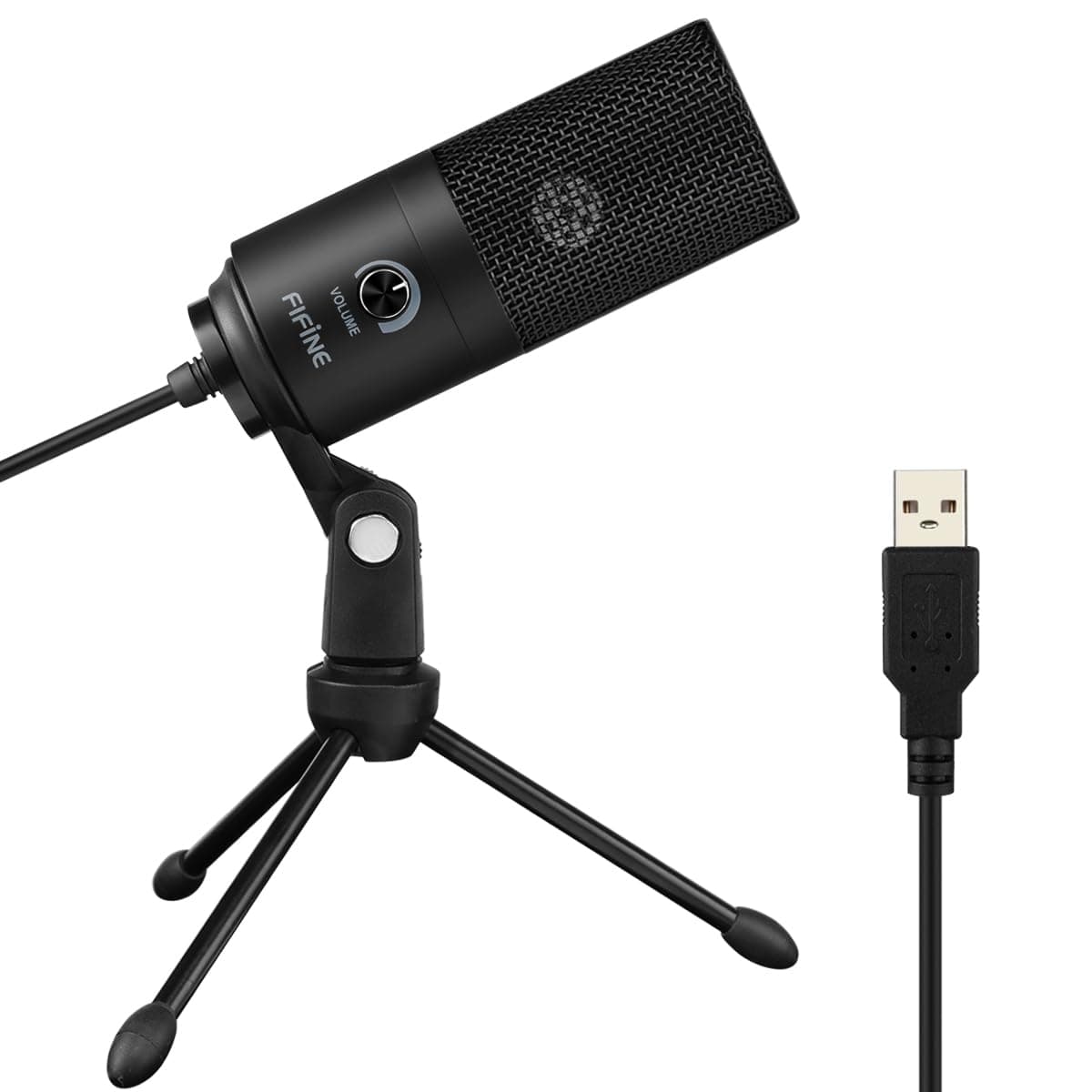 FIFINE USB Microphone, Metal Condenser Recording Microphone for MAC OS, Windows, Cardioid Laptop Mic for Recording Vocals, Voice Overs, Streaming, Meeting and YouTube Videos-K669B