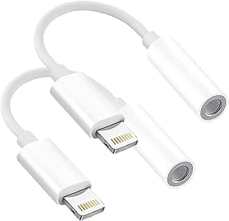 2 Pack Headphones Adapter, 3.5 mm Headphone/Earphone Jack Audio Aux Adapter Dongle Compatible with iPhone 14 13 12 11 Pro XR XS Max X 8 7 6s Plus