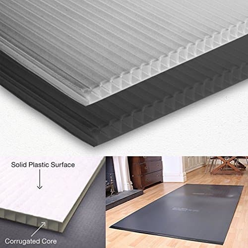 3x Black Correx Sheet 4mm x 1.2 x 2.4m for Hard Floor and Surface Protection Flexible Lightweight Water Resistant Corrugated Floor Protective Cover Plastic Board