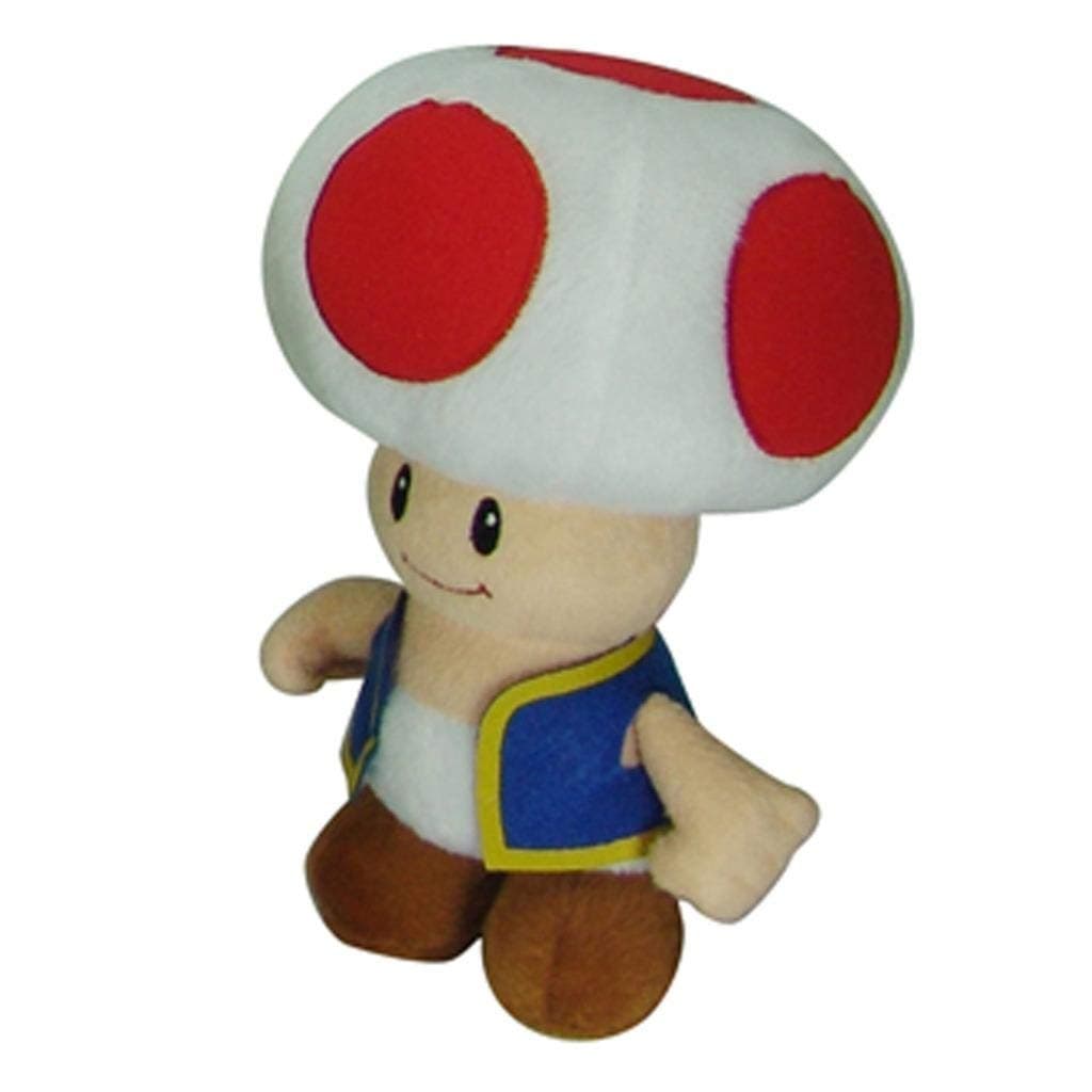 Super Mario All Star Collection 1417 Toad Stuffed Plush, 7.5"