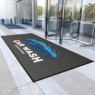 Custom Door Mat Personalized Logo Text Entrance Commercial Floor Mats with Non-Slip Rubber Backing Indoor Outdoor Waterproof Mat 5' x 7'