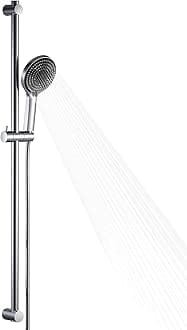 OFFO Shower Slide Bar with 6 Modes Shower Head Set, 1.5m Stainless Steel Hose,Adjustable 100cm Riser Rail and High Pressure Handheld Showerhead,Chrome