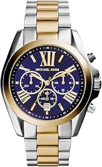 Michael Kors Bradshaw Watch for Women, 43mm Quartz Chronograph Movement with Stainless Steel Strap