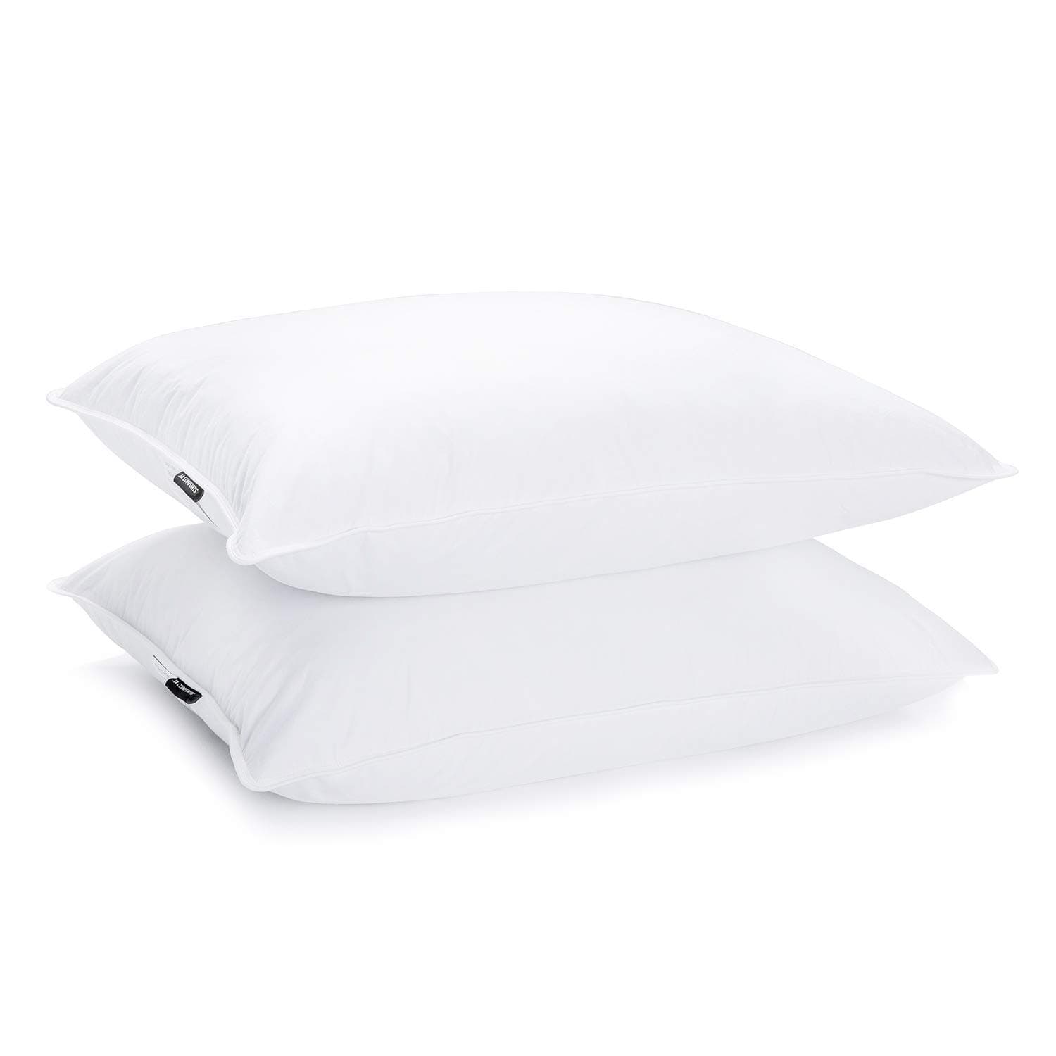 JA COMFORTS Duck Feather Down Bed Pillows for Sleeping(2 Packs)-Standard/Queen(20IN×28IN),High Filling Weight,600 Thread Count,Double-Layer Downproof Fabric Design,10% Duck Down,Cotton Cover,White