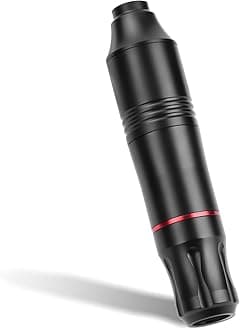 Rotary Tattoo Machine, ATOMUS Tattoo Pen Style Cartridge Machine Gun Liner Shader with DC Cord 9000r/m Motor Zinc Alloy Tattoo Machine Kit for Body Art Tattoo (Black)