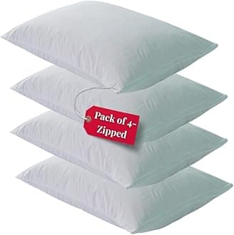Terry Pack-4 Waterproof Pillow Protector - Soft and Comfortable Pillowcase Protectors - Anti-Allergy and Breathable Pillow Cover (4 x Terry-Zipped)