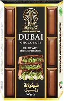 Dubai Chocolate with Pistachio and Kunafa Filling, Premium Middle Eastern Confection, 100g