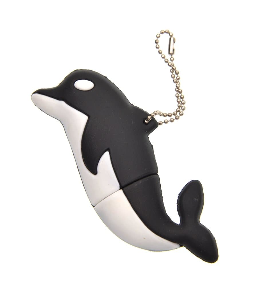 USB 3.0 Flash Drive 8GB Memory Stick for Computer Cute Black Dolphin Design Pendrive Zip Drive New Year's Gift by FEBNISCTE
