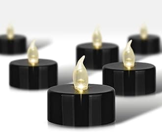 Tappovaly Black Tea Lights Candles Battery Operated, 24 Pack Electric Flameless Votive Candles Long Lasting 200 Hours, LED Flickering Tealight Candle for Halloween Holiday Party Home Decoration