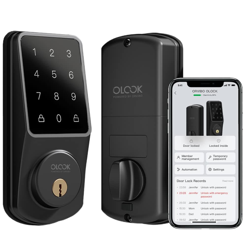 ORVIBO WiFi Smart Lock, Keyless Entry Door Lock Electronic Touchscreen Front Door Lock, Smart Deadbolt, Built-in Wi-Fi, Home Security Code Locks, Remote Control (No Gateway Requried) 2.4GHz Wi-Fi only