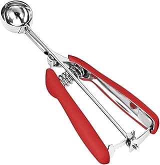 Cookie Scoop, 18/8 Stainless Steel Cookie Scooper, Cookie Scoops for Baking, 2Tsp/10ml/ 0.34oz Tbsp Cookie Dough Scoop, Ice Cream Scooper with Trigger Release, Cookie Scooper for Baking(Red)