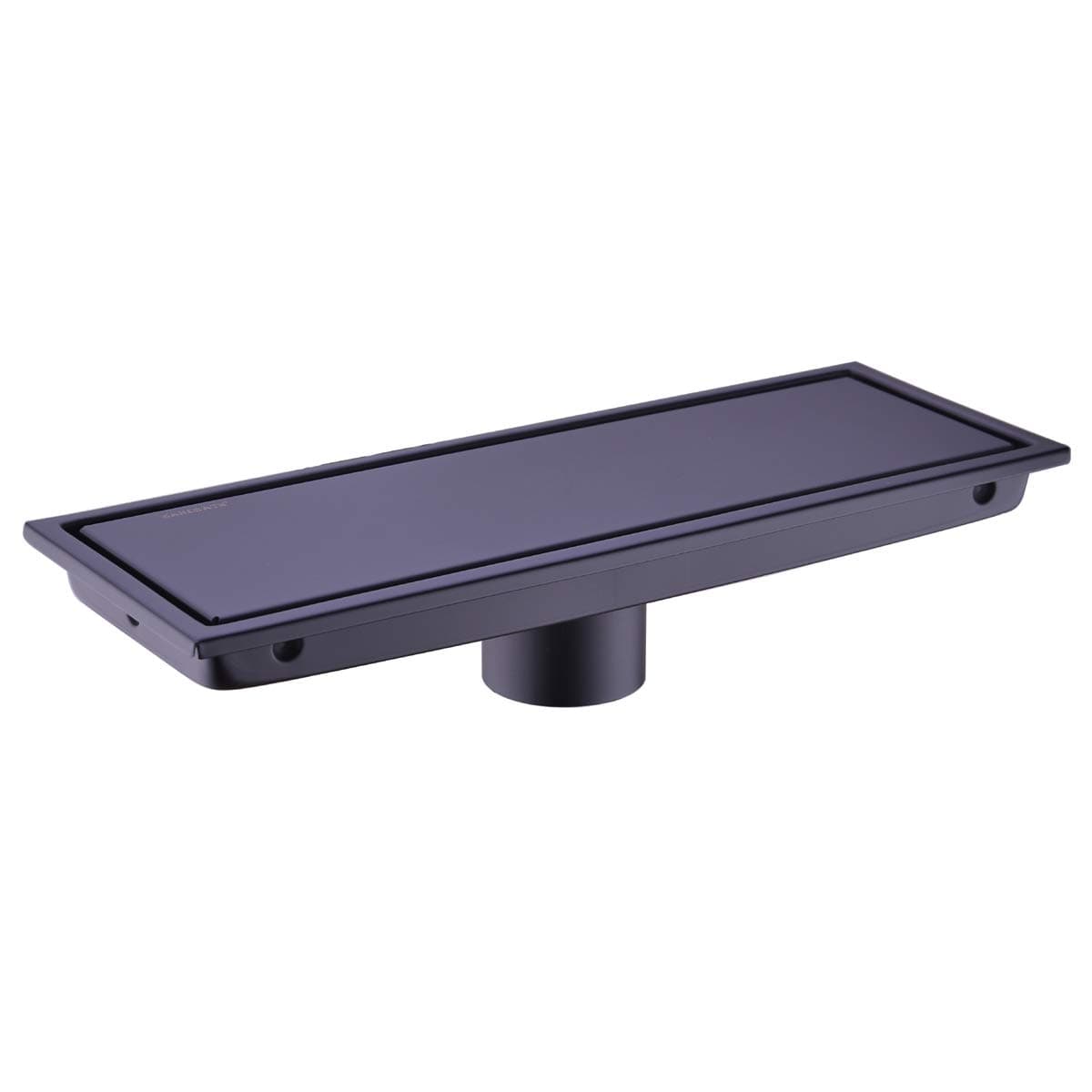 12 Inch Linear Shower Drain with Tile Insert Grate, Matte Black