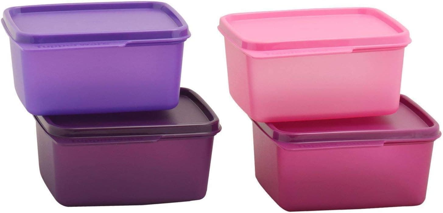 Keep Tab Plastic Container Set, 500ml, Set of 4, Multicolour (TUP_B01AXR1M88)