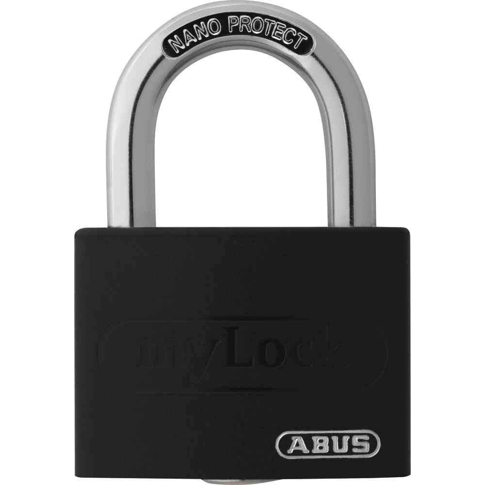 Padlock T65AL/40 myLOCK - Individually writable - Locker Lock - Solid Aluminium Lock Body - ABUS Security Level 5 - Black