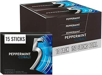 Wrigleys 5 Gum Cobalt Peppermint Flavoured Sugarfree Chewing Gum 15 Stick Pack Box Of 10 Packs
