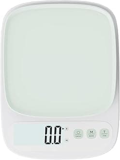 YRY Minimalist Precision Kitchen Scale - 22lbs (10kg) Capacity, 1g (0.035oz) Graduation, Large LCD Display, Tare Function, and ML Unit Green(10kg/1g)