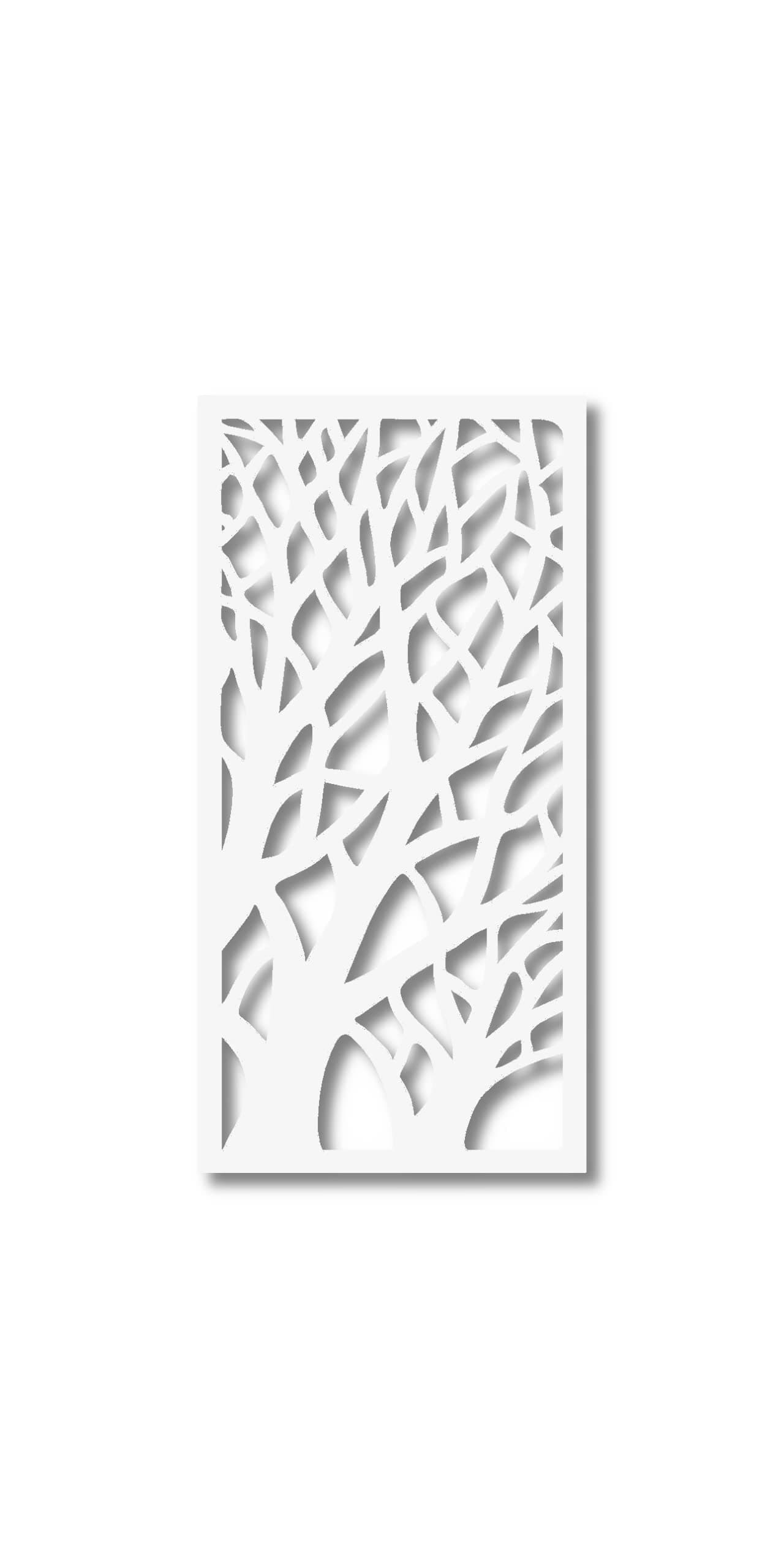 VIMA Tree Branches Decorative Wall Panel - PVC Board with Private Screen Fence Design, 48" L x 24" W x 3/8" Thick, White Color - Lightweight, Durable, Easy to Install for Home Renovation & Wall Décor