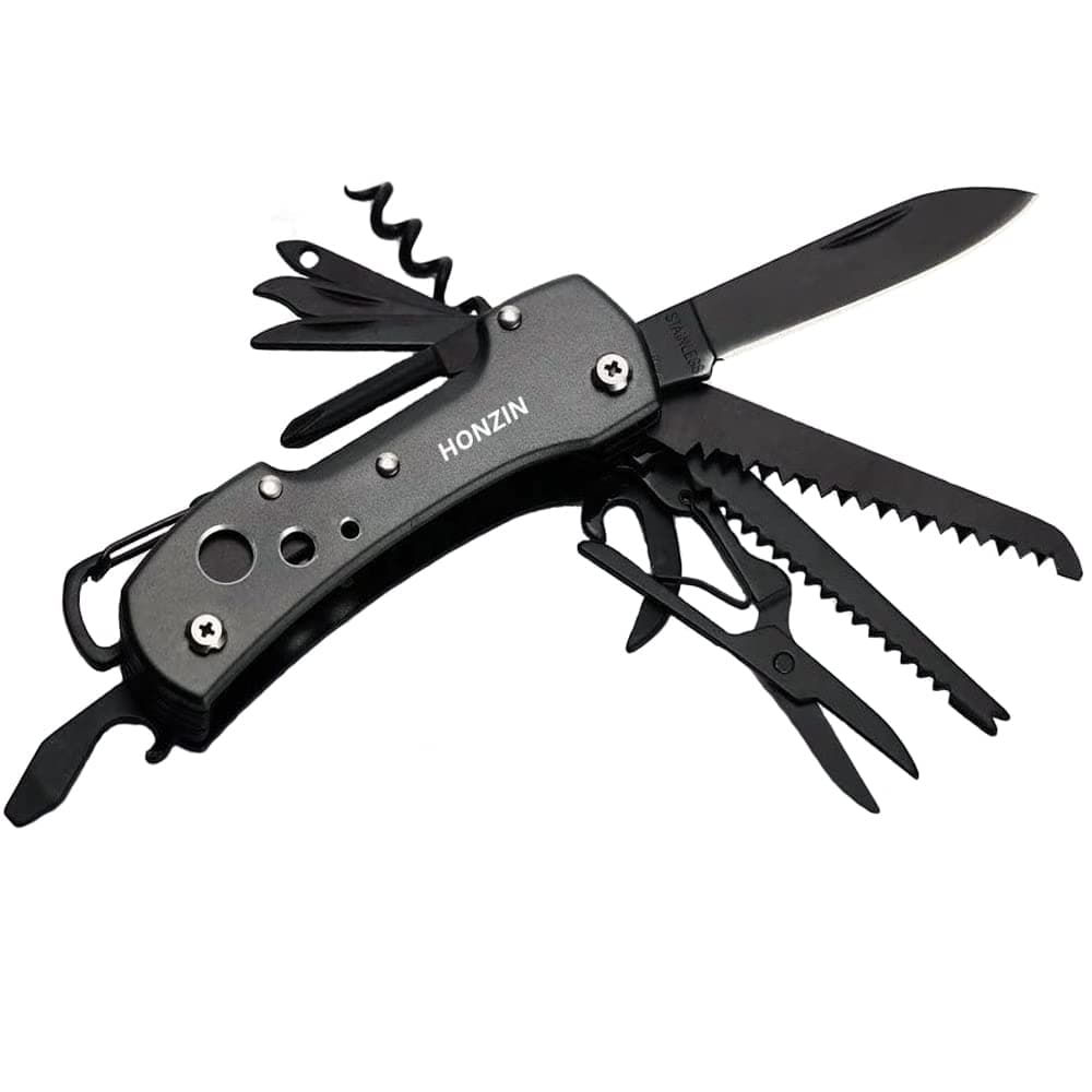 Swiss Style Multi Function Pocket Knife - for Every Day use Including Outdoor Survival Fishing