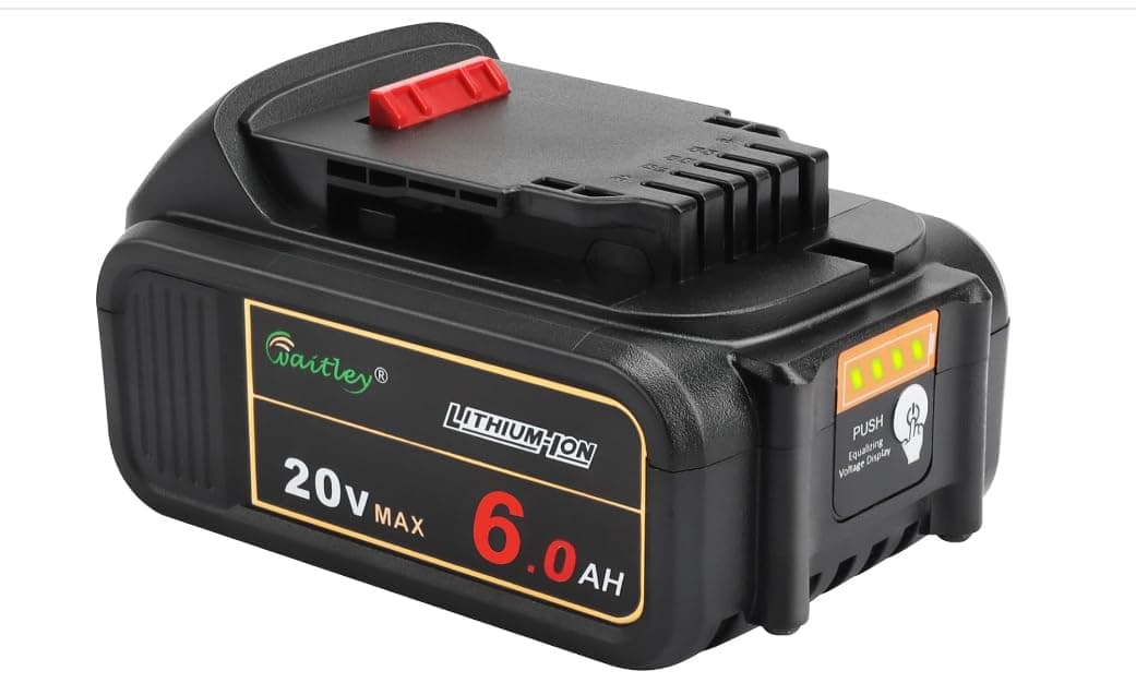 20V 6.0A Replacement Battery Compatible with Dewalt DCB200 DCD DCF DCG Series Cordless Power Tools (Not Made in Dewalt)