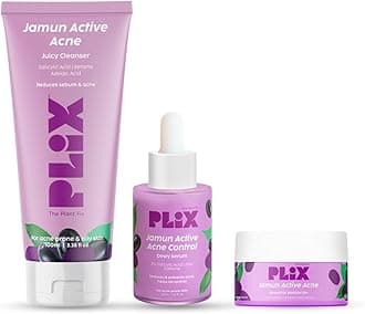 The Plant Fix Plix Jamun Cleanser & 2% Salicylic Acid Serum With Smoothie Moisturizer Combo l Detoxifies The Skin l Reduces Active Acne l Fades Blemishes l All Skin Types