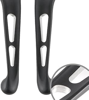 KiWAV Slotted 2 Black-Silver Hand Control Brake & Clutch levers Chrome Compatible for Harley '96-'03 XL '96-'17 Dyna '96-'14 Softail '96-'07 Touring