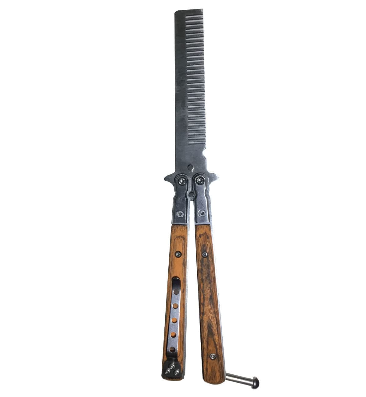 1 Pcs New Dull Wooden Handle Comb Practice Trainer for Training Unsharpened Blade Wood Folding Tool Set