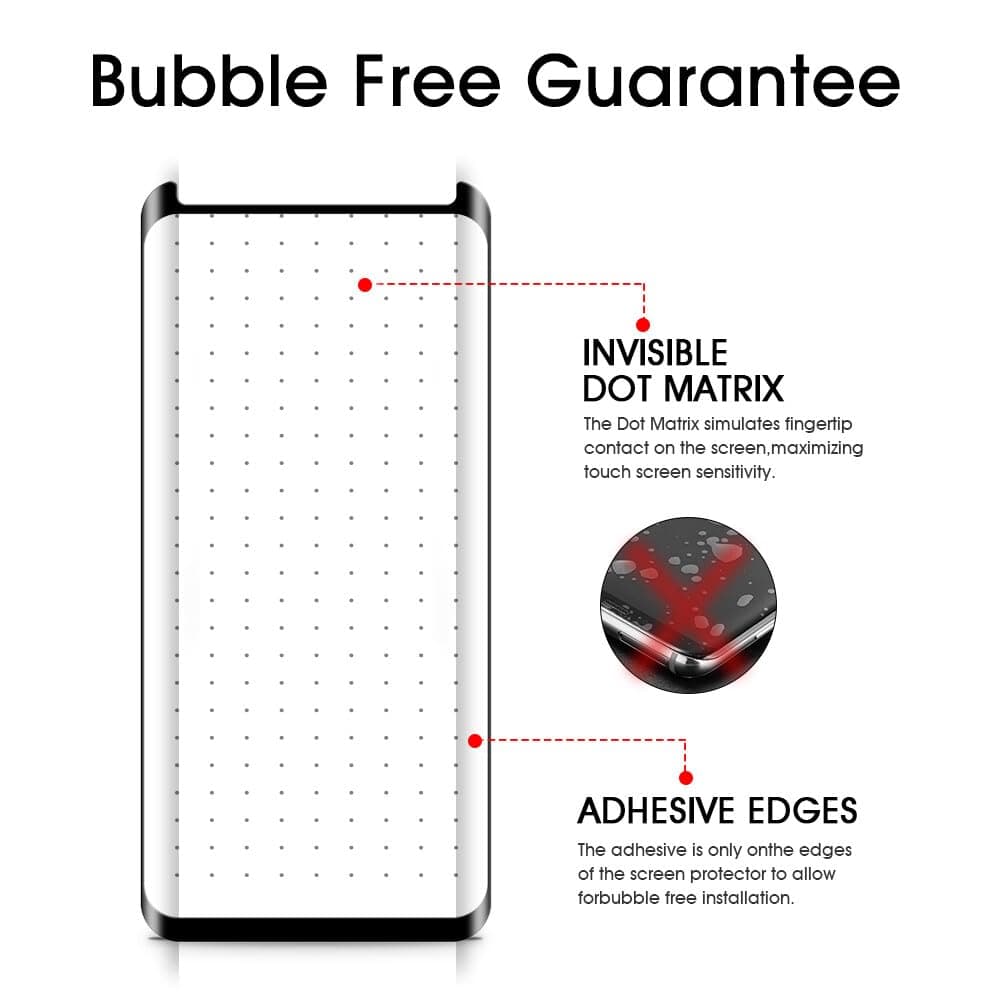 OTAO Galaxy S8 Screen Protector Tempered Glass (2 Pack), 3D Curved Dot Matrix Glass Screen Protector for Samsung Galaxy S 8 with Installation Tray [Case Friendly]
