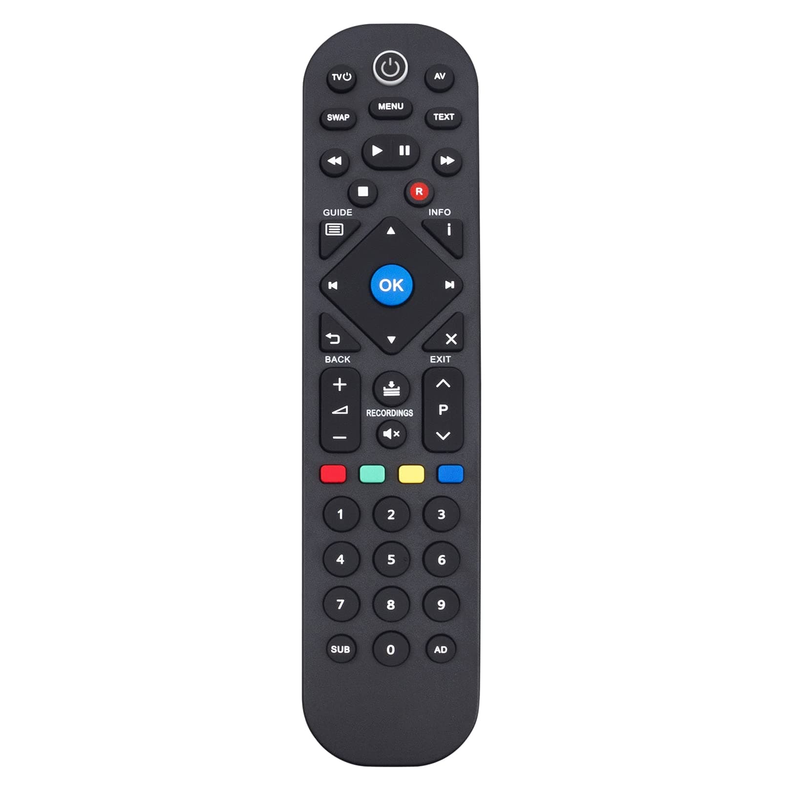 ALLIMITYReplace Remote Control fit for Freeview Play Smart 4k Ultra Digital Tv Recorder T2-R T2R T2 R
