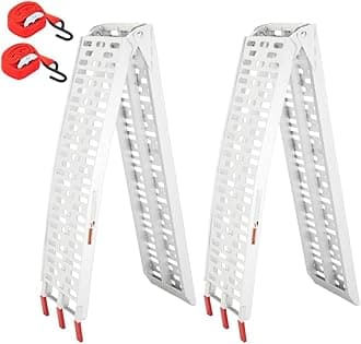 7ft Aluminum Truck Ramps 1500lbs Capacity,2pcs Folding Loading ATV Ramps for Pickup Trucks Bed, Trailer Ramp with Load Straps for UTV/Motorcycle/Lawn Mower/Dirt Bike，Lightweight & Portable
