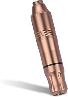 Rotary Tattoo Machine, ATOMUS Tattoo Pen Style Cartridge Machine Gun Liner Shader with DC Cord 9000r/m Motor Zinc Alloy Tattoo Machine Kit for Body Art Tattoo (Champagne)