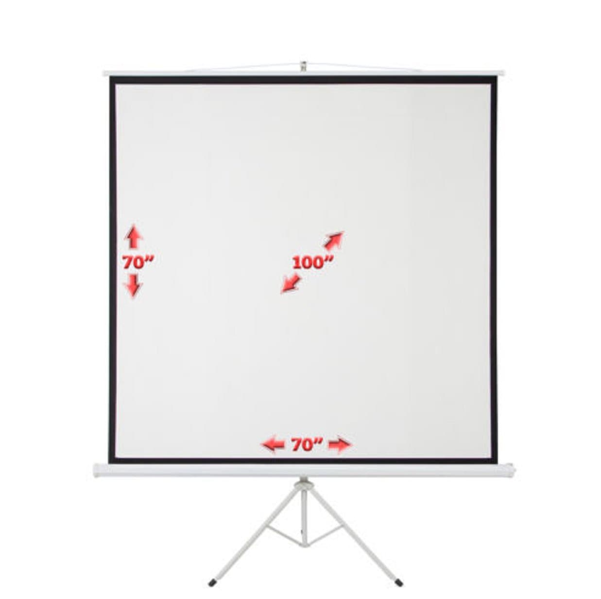 Screen Projector Portable 100" Tripod Projection Stand Wall Square 70 x 70 Inch Office Meeting