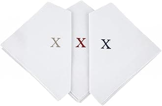 Initial Handkerchief for Men, Monogrammed Boxed 3 Piece Set,100% Cotton