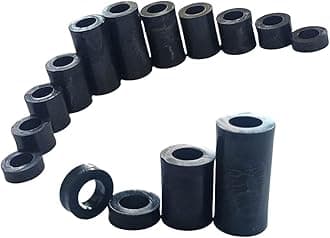 12pcs x M5 x 30mm Black Nylon Spacers and Standoff Washers for M3, M4, M5, M6, M8 Screws, Lengths 3mm to 30mm