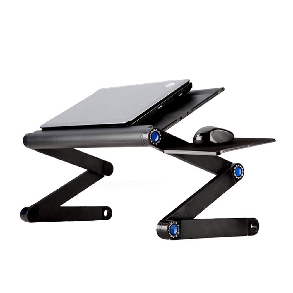 WoolalaLaptop Riser for Desk with Mouse Pad Aluminum Computer Stand Adjustable Height Laptop Table Tray Foldable Macbook Supprt for Home Office Bed