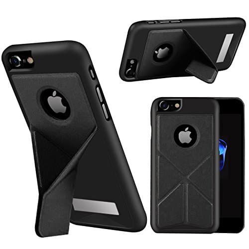 iPhone 7 & 8 Case,Newcomerce Magnetic Folding Ultimate Protection Scratch Proof Soft Interior Leather HardCase for iPhone 7 case 4.7 inch (Black)