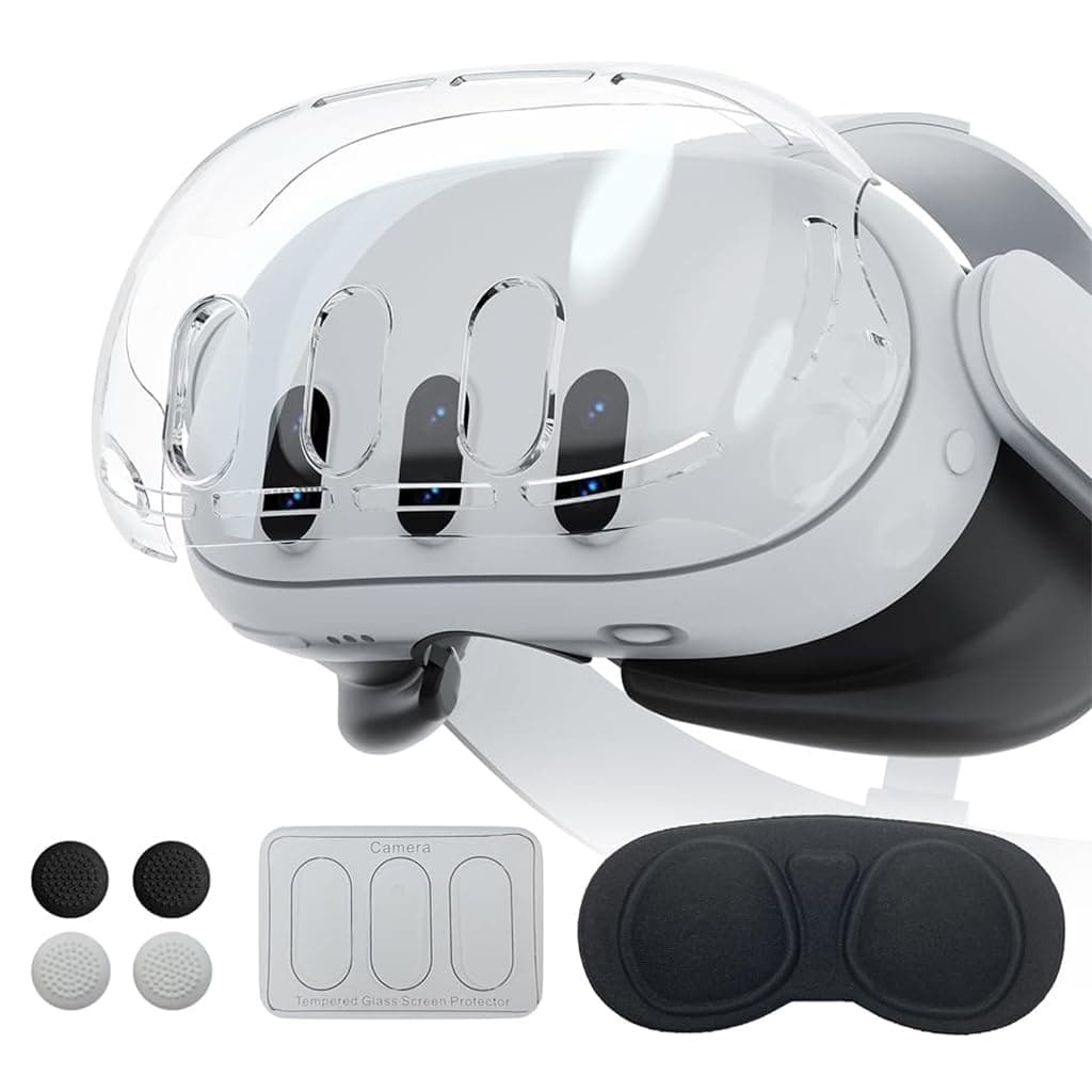 - Verilux® Protective Case for Meta Quest 3, Protective Shell Cover for Oculus Quest 3, VR Accessories for Meta Quest 3 Protective Shell Cover, Lens Cover, Tempered Film, Joystick Caps, No Quest 3