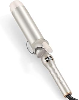 Professional Curling Iron 2 Inch, Large Barrel Curling Wand for Long Hair, MCH Heating with 12 Temperature, Dual Voltage, Gold