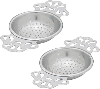 HIC Kitchen Premium Perforated English Tea Strainer - Japanese Stainless Steel Loose Tea Infuser, Universal Fit for Mugs and Cups, Perfect for Black Green Oolong Herbal Tea, Set of 2