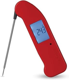 SuperFast Thermapen ONE Thermometer - Digital Instant Read Meat Thermometer for Kitchen, Food Cooking, Grill, BBQ, Smoker, Candy, Home Brewing, Coffee, and Oil Deep Frying (Red)*