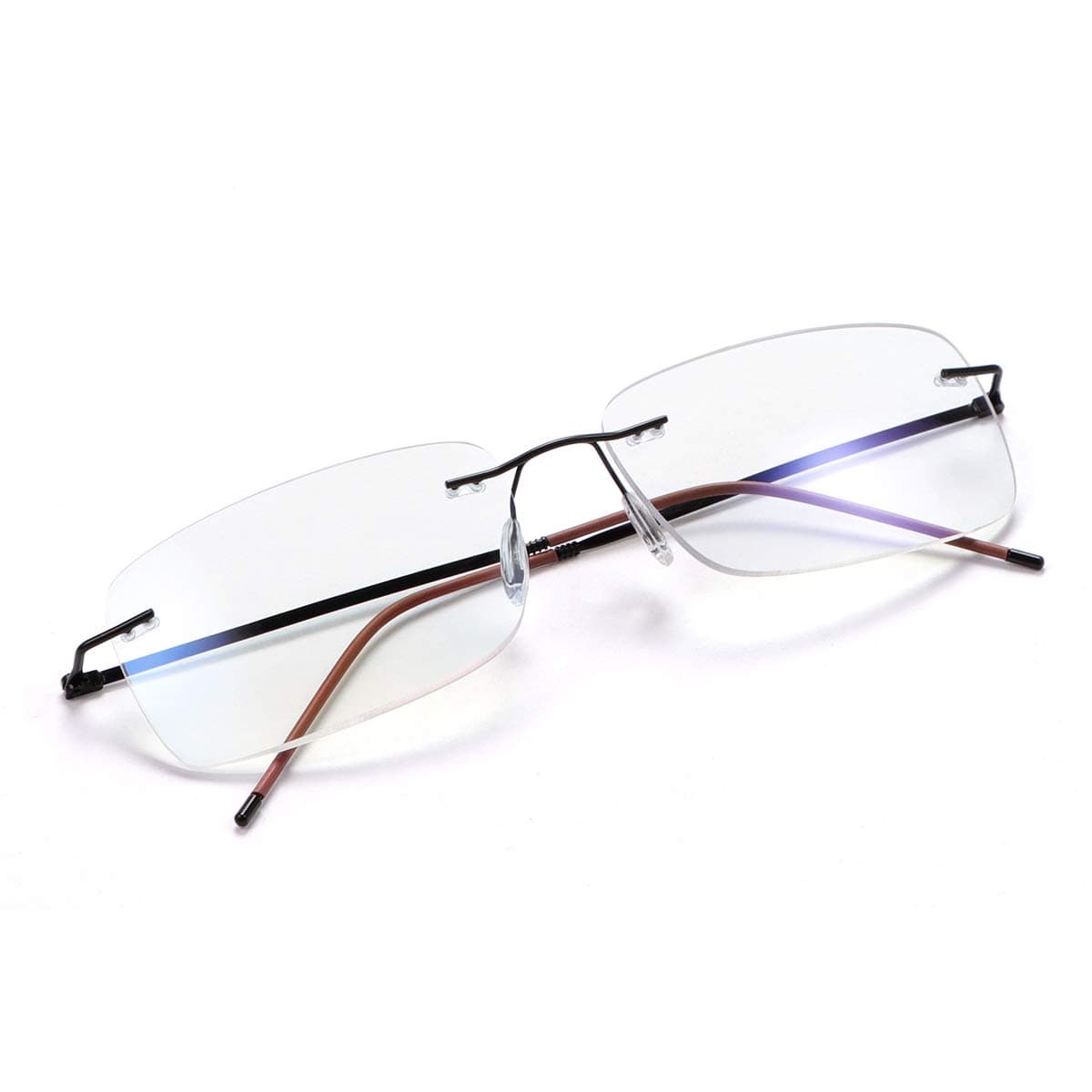YIMI Rimless Progressive Multifocus Reading Glasses Blue Light Blocking No Line Multifocal Computer Readers for Women Men