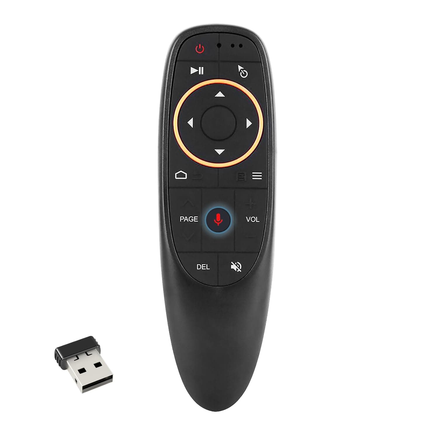 Air Mouse Remote Control, 2.4 GHz Wireless Voice Remote Control with IR Learning, Wireless Connection via USB Receiver Air Mouse for PC Android TV Box Laptop Projector Windows Android Mac OS