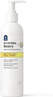 ECZEMA HONEY Oatmeal Facial Cleanser - Natural Eczema Face Wash Prevents Breakouts - Daily Gentle Face Cleanser for Dry, Itchy, Sensitive, & Irritable Skin (6 Oz)